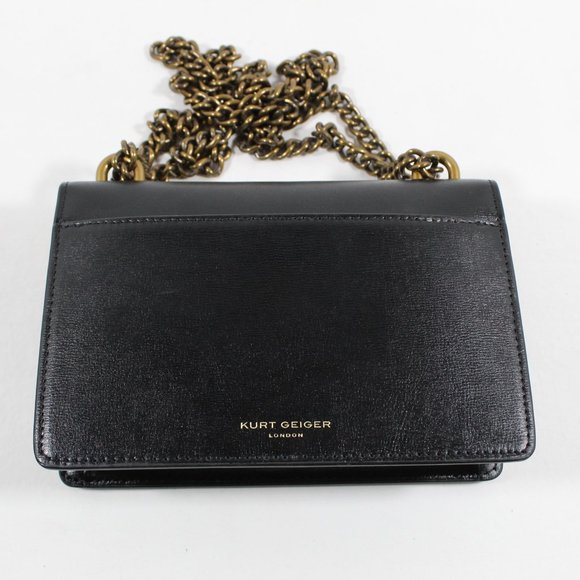 Kurt Geiger Mini Shoreditch Crystal Leather Crossbody Bag - Black - Picture 7 of 11